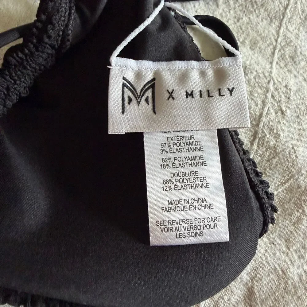 Milly Textured Bikini Set S Black